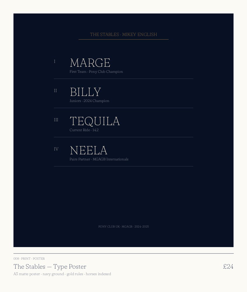 The Stables Type Poster